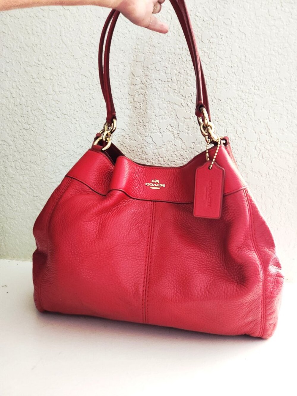 Euc Coach Lexy Red Leather Shoulder Bag Purse
